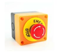 1PCS Shell Red Sign Push Button Switch DPST Mushroom Emergency Stop Button AC 660V 10A NO+NC LAY37-11ZS