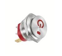 1pcs style1 red 12-24V Metal button boat switch round self-locking 2-speed 3-pin 22mm15A with lamp self-repair CZMDKEXM