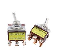 1PCS,Toggle Rocker Button Switch,2/3/4/6/8/9/12 Pin,Self Reset/Self-locking,Silver Copper Pin,12mm,250V 15A NWPNLXEA(E-TEN1322)