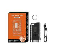 (1Pcs,Transparent Black)Mini Portable Key Light LED Flashlight TYPE C Rechargeable Camping Hiking Lantern High Power Luminous Flash Light Pocket Torch