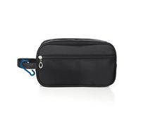 1pcs Trousse de Toilette Noire et 1pcs Mousqueton Bleu, Trousse de Toilette de Voyage Portable Sac cosmétique Sac à Main extérieur Grande capacité Sac de Rangement Fitness Rasage Sac de Salle de Bain