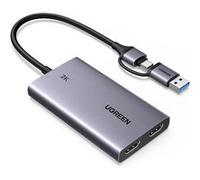 1pcs UGREEN Carte Acquisition Vidéo HDMI 4K 30Hz Entrée USB C USB A 3.1 2K 30Hz Enregistrement en Streaming Carte de Capture Vidéo en Boucle Compatible avec Switch PS5 PS4 Xbox MacBook iPad Air Caméra