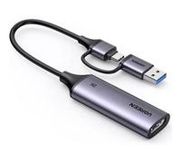 1pcs UGREEN Carte de Capture Vidéo HDMI 4K 30Hz vers USB A USB C 3.0 2K 30Hz 1080P Carte Acquisition Enregistrement Plug Play Streaming Jeux OBS Compatible avec Switch 2 PS5 4 Xbox MacBook iPad Air Ca