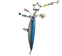 1Pcs Unique à la main sur le thème du poisson porte-clés; Idéal sac pendentif décor ou souvenirs cadeaux pour les amateurs de pêche à la ligne
