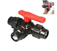 1pcs vanne en plastique à trois voies, vanne PE de type T diamètre interne 20/25/32/40/50/63mm vanne de tuyau de connexion rapide avec manuel et instruction (Color : Black, Size : 63mm)