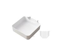 1PCS Washing Machine Drain Pan, Water Catcher Tray for Front Load Washer Filter Cleaning, Laundry Floor Spill Protector Tool Pour lave-linge(White B)