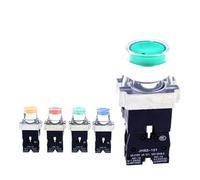 1Pcs XB2-BW3161 XB2-BW3361 XB2-BW3462 XB2-BW3561 XB2-BW3661 Metal Button With Light Self Reset/Self Lock Aperture 22mm 24V 380V NWPNLXEA(Green,24V)