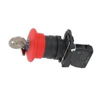 1Pcs XB5 AS142 Key Emergency Stop Red Mushroom Head Size 40MM Push Button Switch Lock NO NC Normally Open AS145 22mm ZB5(1NO1NC)