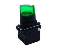 1Pcs XB5 Illuminated 2 Gear 3 Position Knob Push Button Switch Voltage 220V 24V Selector Self Lock NC With Lamp 22mm NWPNLXEA(Green,AC 380V_2NC)