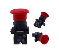 1Pcs ZB2-BE102C P172 220V 10A Rouge NC 22mm Interrupteur à bouton-poussoir d'arrêt d'urgence en forme de champignon XB2-ES542 Interrupteur de démarrage électrique de contrôle(2NO)