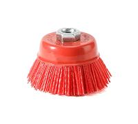 1piece 100mmx M14 Cup Nylon Abrasive Brush Wheel P80 Pile Polymer-abrasive Grinder for Drill Rotary Tool Wood Polishing