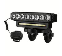 1pièce Lampe LED pour vélo 6 modes rechargeable par Type-C livrée avec un haut-parleur idéale pour les randonnées nocturnes.