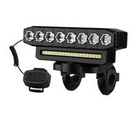 1pièce Lampe LED pour vélo 6 modes rechargeable par Type-C livrée avec un haut-parleur idéale pour les randonnées nocturnes. Noir