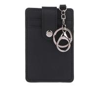 1Piece PU Leather Slim Card Holder Purse ID Window Front Pocket Wallet Credit Bus Presents for Friends Women(Black)