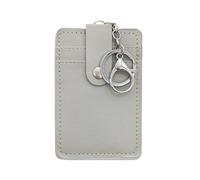 1Piece PU Leather Slim Card Holder Purse ID Window Front Pocket Wallet Credit Bus Presents for Friends Women(Grey)