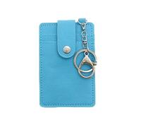 1Piece PU Leather Slim Card Holder Purse ID Window Front Pocket Wallet Credit Bus Presents for Friends Women(Light Blue)
