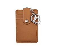 1Piece PU Leather Slim Card Holder Purse ID Window Front Pocket Wallet Credit Bus Presents for Friends Women(Brown)