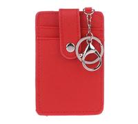 1Piece PU Leather Slim Card Holder Purse ID Window Front Pocket Wallet Credit Bus Presents for Friends Women(Red)