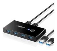 1pièce UGREEN Switch USB 3.0 Commutateur KVM 4 Ports USB pour 2 PC USB KVM Switch 2 Entrées 4 Sorties pour Clavier Souris Clé USB Disque Dur Externe Imprimante Scanner 2 Câbles USB 3.0 Inclus G