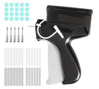 1Plusselect Mini Pistolet à Point Rapide avec 5 Aiguilles, 3000 Aiguilles en Plastique, Boutons Pin's, Pistolet de Micro Couture Rapide pour Vêtements, Noir Stitchy Pistolet à Coudre pour Vêtements