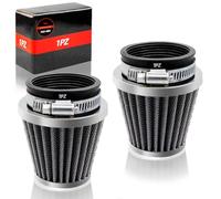 1PZ F02-48D 48mm 49mm 50mm Filtre à air moto universel conique rond cône kit filtre d'admission d'entrée d'air pour Tout-terrain VTT Scooter Quatre Dirt Pit Bike 50cc 110cc 125cc 150cc (2 Pièces Noir)