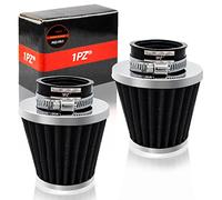 1PZ F02-FA1 38mm 39mm 40mm Filtre à air moto universel conique rond cône kit filtre d'admission d'entrée d'air pour Tout-terrain VTT Scooter Quatre Dirt Pit Bike 50cc 110cc 125cc 150cc (2 Pièces Noir)