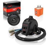 1PZ F04-H03 22mm 7/8" Commutateur de Guidon de Moto Bouton Marche Arrêt Interrupteur Relais clignotant à 2 broches 12V Klaxon pour moto véhicule tout-terrain scooter motoneige