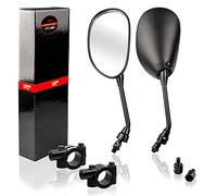 1PZ F11-2MI 360 degrés Rétroviseur Moto universel rond Miroir Latéral avec support 7/8" pour vélo de rue VTT moto de plage bicyclette scooter ATV Quad Wheeler Dirt Bike Cyclomoteur