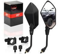 1PZ F11-MI2 Rétroviseur Moto Universel Miroir Latéral avec support 7/8" remplacement pour Honda Polaris Suzuki Kawasaki Yamaha ATV Quad Wheeler Dirt Bike Vélo Cruiser Chopper Scooter Cyclomoteur