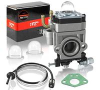 1PZ F6C-15T Kit de carburateur 15 mm pour moteur de débroussailleuse 52 cc 49 cc 47 cc 43 cc 2 temps, avec ampoule d'amorçage, joint, filtre à essence