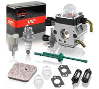 1PZ F6C-S5L Carburateur remplacement pour Stihl Débroussailleuses FS38 FS45 FS46 FS55 FS74 FS75 FS76 FS80 KM85 Carb de Débroussailleuse avec filtre à air Bougies d'allumage Kit de joint de conduite