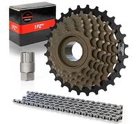 1PZ F7W-28T Tourney/TY MF-TZ500 Cassette de vélo à 7 Vitesses Boulon sur Cassette 14-28 Dents avec Outil de Verrouillage de réparation de Cassette et chaîne de vélo à 7 Vitesses