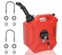 1PZ FR3-GT3 Bidon Carburant 5L et Réservoir Eau Jerrican Portable avec Bec Verseur - Support Véhicule Verrouillable - Pour Essence/Diesel/Eau - Universel Moto/SUV/VTT/UTV - PEHD Résistant aux Chocs