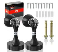 1PZ FR7-DS3 Lot de 2 butées de porte magnétiques Butée de porte magnétique murale en inox silencieuse Métal brossé Compatible avec la salle de bain, la chambre et le bureau.