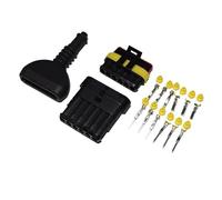 1Set 1.5mm 6Pin AMP HID Waterproof Connector 6P Electrical Wire with Sheath for Car Auto Automobile Motorcycle