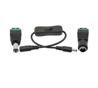 1Set DC 12V Inline 304 Switch Male Female Power Cable ON OFF Switch Power Connector Wire with 5.5 * 2.1mm DC Plug Jack Connector NWPNLXEA(1Set Male Female)