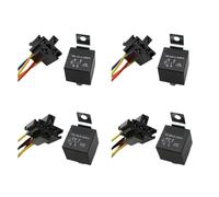 1set DC 4P 12V 40A Waterproof Automotive Relay with Socket Iron Back Car Relay with Red Copper
