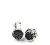 1Set GX20 2/3/4/5/6/7/8/9/10/12/14/15 Pin 20mm Male + Female Circular Nut Type Wire Panel Aviation Connector Socket Plug NWPNLXEA(GX20-12 Nut type)