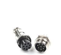 1Set GX20 2/3/4/5/6/7/8/9/10/12/14/15 Pin 20mm Male + Female Circular Nut Type Wire Panel Aviation Connector Socket Plug NWPNLXEA(GX20-8 Nut type)