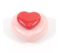 1SET Mini Coeur Forme Nail Art Acrylique Liquide Céramique Dappen Plat Avec Couvercle, Professionnel Nail Art Brosse À Laver Conteneur