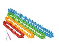 1set Peg Crochet Set Loom Plastique Conseil Knitting Kit 4 Taille Long Craft Tissage Outil pour Écharpe Silencieux Cape Châle