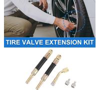 1Set Prolongateur De Valve De Pneu En Cuivre À 135 Degrés Avec Tube Flexible En Plastique De 100mm Prolongateur De Tige De Valve De Pneu Pour Voiture Moto Camping-Car Camion Vélo