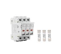 1set PV Solar Fuse 1000V DC Fusible 10x38 gPV 1P 2P 3P 4P Fuse Holder YTPV-32 With LED Indicator Light IINKUEYK(30A,3P 1SET_FUSE AND FUSE HOLDER)