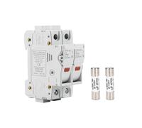 1set PV Solar Fuse 1000V DC Fusible 10x38 gPV 1P 2P 3P 4P Fuse Holder YTPV-32 With LED Indicator Light IINKUEYK(30A,2P 1SET_FUSE AND FUSE HOLDER)