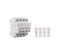 1set PV Solar Fuse 1000V DC Fusible 10x38 gPV 1P 2P 3P 4P Fuse Holder YTPV-32 With LED Indicator Light IINKUEYK(15A,4P 1SET_FUSE AND FUSE HOLDER)
