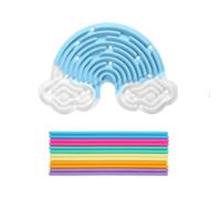 1Set Sensorielle Conseil D'activité avec 12 Bandes De Silicone Silicone Double Face Arc-en-Ciel Jouets Sensoriels pour l'Autisme Stress Anxiété Enfants