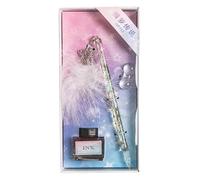 1set Stylo En Cristal Pratique Léger Surface Brillante Cristal Dip Stylo À Encre Pour Calligraphie Stylo Signature Signature Stylo