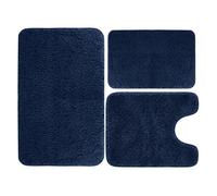1set Velvet Memory Foam Bathroom Rug Set of 3 Water Absorption Non Slip Extra Soft Bath Mats Machine Washable&Dry Toilet Floor Mat pour Salle(Color 14)