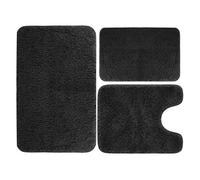 1set Velvet Memory Foam Bathroom Rug Set of 3 Water Absorption Non Slip Extra Soft Bath Mats Machine Washable&Dry Toilet Floor Mat pour Salle(Color 13)
