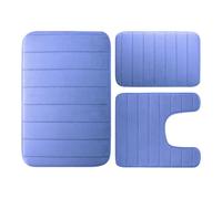 1set Velvet Memory Foam Bathroom Rug Set of 3 Water Absorption Non Slip Extra Soft Bath Mats Machine Washable&Dry Toilet Floor Mat pour Salle(Color 4)
